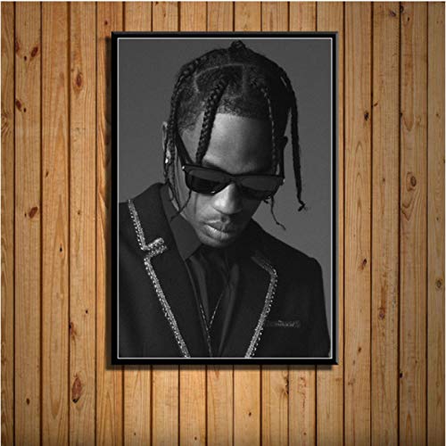 xiangpiaopiao Travis Scott Music Star Rap Hip Hop Rapero Arte Pintura Vintage Lienzo Pintura Cartel Pared Decoración del Hogar 50X70Cm Lc-920