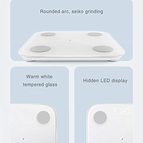 Xiaomi Escala de composición corporal 2 Smart Digital Electrónica Baño Báscula de grasa del suelo Bluetooth APP Pantalla LED Carga máxima 150 kg
