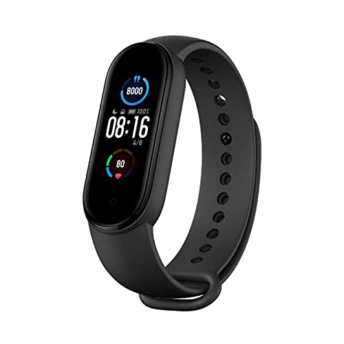 Xiaomi Mi Band 5, Smart Band 5 versión Global, Reloj Inteligente con Pulsera de Actividad, Pantalla a Color AMOLED de 1,14 ”, Monitor de frecuencia cardíaca, 10 Modos de Entrenamiento, 5 ATM, Negro