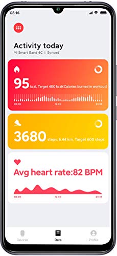 Xiaomi Mi Smart Band 4C, Pantalla a Color de 1.08", Seguimiento de Actividad, monitoreo de Salud, Asistente de Mensajes, Resistencia al Agua (Negro)