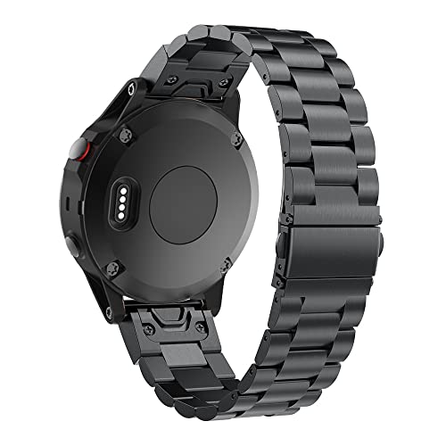 XIYY 20 22 22mm Correa de Metal de Acero Inoxidable para Garmin Fenix 5s 5 5X Más 6X 6 6s Pro 3 Horas Pulsera de Pulsera de Reloj Inteligente de Lanzamiento rápido (Color : Silver, Size : 26mm)