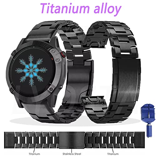 XIYY Nueva Correa de Reloj de la Pulsera de aleación de Titanio para la Pulsera Fenix 6X 22 26mm para Garmin Fenix ​​6 6X Pro 5 5xPlus 935 945 D2 Pulsera (Color : Silver, Size : 22mm Fenix 6 6 Pro)