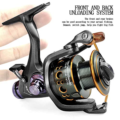 XKSO-QPTY Carretes de Pesca Carrete de Pesca Carpa Spinning Reel Sistema de Freno Delantero y Trasero Sistema de Metal carretes de Pesca Pesca Herramientas Accesorios (Spool Capacity : 3000 Series)