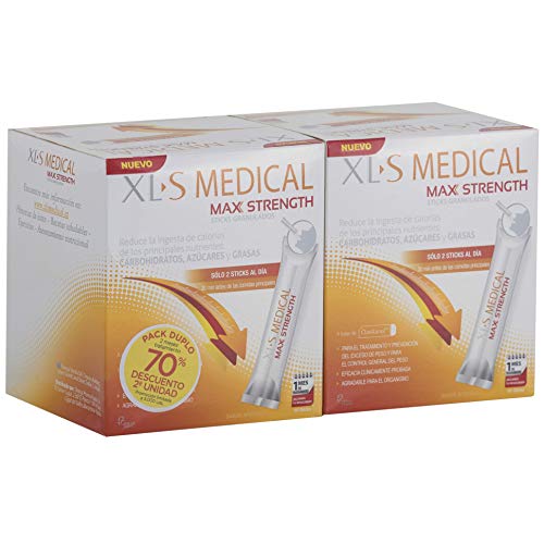 XL-S Medical Max Strength - Bloqueador de la absorción de Carbohidratos, Azúcares y Grasas - Tratamiento para Adelgazar - Reduce la ingesta de Calorías y Antojos - Pack 2 Meses de Tratamiento