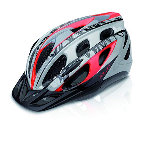 XLC Bh-c18 LED BH-C18-Casco de Bicicleta, Unisex Adulto, Rojo y Gris, 51-56 cm