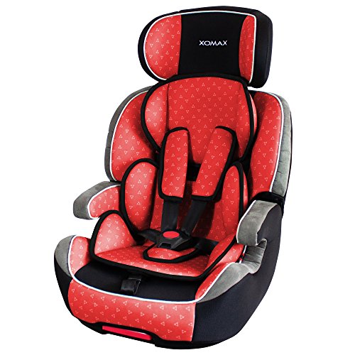 XOMAX XL-518 Silla de Coche con ISOFIX I creciendo con Usted I 9-36 kg, 1-12 años, Grupo 1/2/3 I Arnés de 5 Puntos y arnés de 3 Puntos I Funda Desmontable y Lavable I ECE R44/04 I Gris/Negro