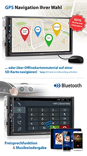 XOMAX XM-2VA778 Radio de Coche con Android 10 I Quad Core, 2GB RAM, 32GB ROM I GPS I Soporte WiFi, 3G, 4G, Dab+, OBD2 I Bluetooth I 7" Pantalla Táctil I USB, SD, RDS I 2 DIN