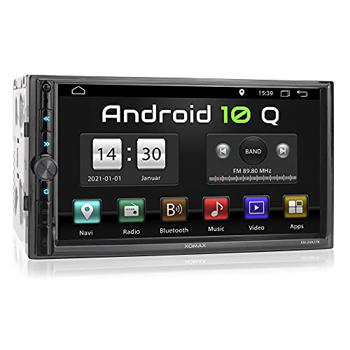 XOMAX XM-2VA778 Radio de Coche con Android 10 I Quad Core, 2GB RAM, 32GB ROM I GPS I Soporte WiFi, 3G, 4G, Dab+, OBD2 I Bluetooth I 7" Pantalla Táctil I USB, SD, RDS I 2 DIN