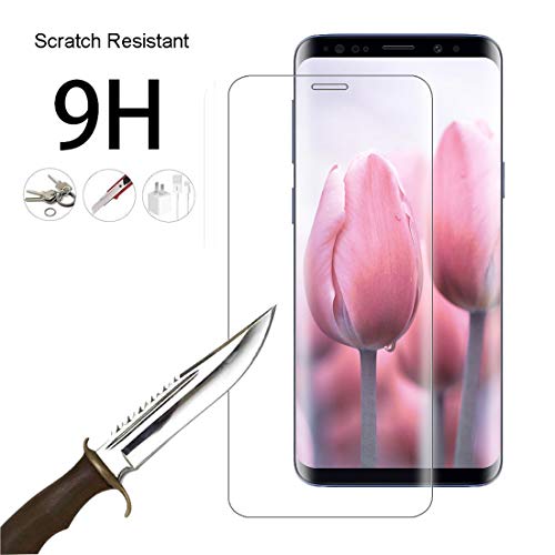 XSWO 2 Unidades Cristal Templado para Galaxy S9, Protector de Pantalla para Samsung Galaxy S9, [3D Cobertura Completa] [Anti Arañazos] [Fácil Instalar] [Sin Burbujas] [9H Dureza] Vidrio Templado