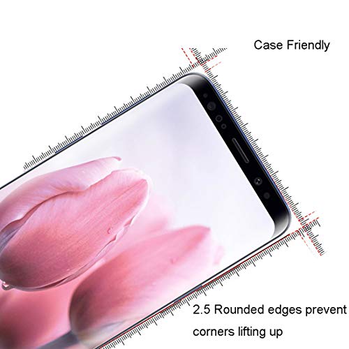 XSWO 2 Unidades Cristal Templado para Galaxy S9, Protector de Pantalla para Samsung Galaxy S9, [3D Cobertura Completa] [Anti Arañazos] [Fácil Instalar] [Sin Burbujas] [9H Dureza] Vidrio Templado