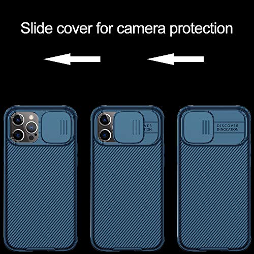 XTCASE Funda para iPhone 12 Pro MAX, Protección de la cámara Carcasa Cubierta de cámara Deslizante Proteger Ultra-Delgado Híbrida PC Anti-Choque Anti-arañazos - Azul