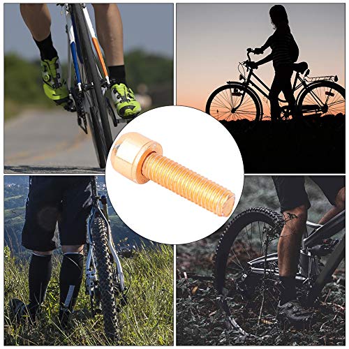 Yagosodee Tallo de la bicicleta Tornillo Bike Perno con distancia para bicicleta de aleación de titanio Dirección parte del manillar M5 x 18 mm (dorado)