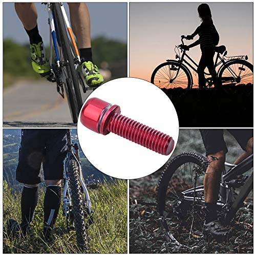 Yagosodee Tallo de la bicicleta Tornillo Bike Perno con distancia para bicicleta de aleación de titanio Dirección parte del manillar M5 x 18 mm (rojo)