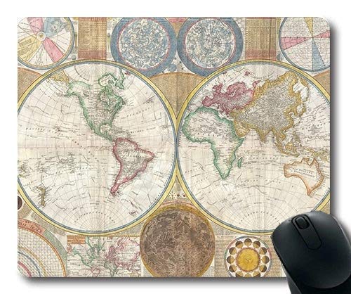Yanteng Alfombrilla de ratón de Mapa de Novedad, Mapa del Mundo Alfombra de ratón de Mapa YT 037