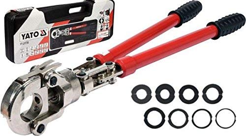 YATO YT-21735 ALICATES DE ENGARZADO MANUALES PEX, 0 W, 0 V, Rojo, Standard, Set de 9 Piezas