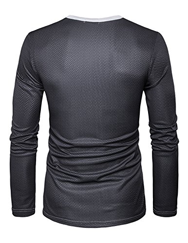 YCHENG Creativa Camisetas para Hombre Manga Larga 3D Digital Impresión Traje Pajarita T-Shirt