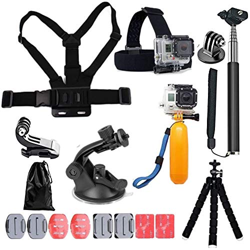 YEHOLDING 13 en 1 Accesorios para Gopro, Kit Accesorios para Action CAM Compatible con GoPro Hero 10 9 8 MAX 7 6 5 4 Black SJ4000 y Otras cámaras Deportivas