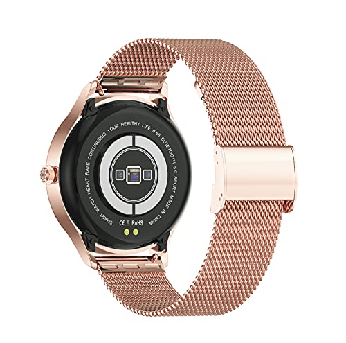 YGRY Correa de Reloj para Reloj Inteligente, Metal Watch Strap de Malla de Acero Inoxidable de 18 mm / 20 mm / 22 mm Pulseras de Repuesto de liberación rápida para Hombres y Mujeres (18 mm, Oro Rosa)