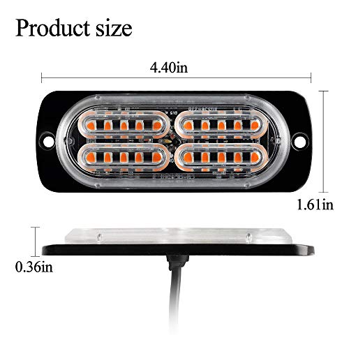 yifengshun 4x 20 amarillo Luz estroboscopica Flash LED Estroboscópica Luz de Luces de Advertencia 12-24V Camion Luces para Remolque Furgoneta