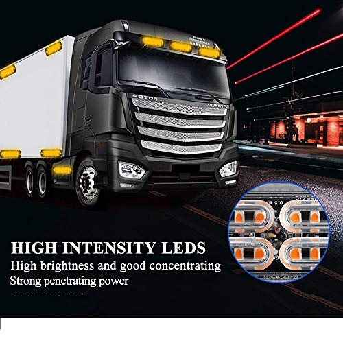 yifengshun 4x 20 amarillo Luz estroboscopica Flash LED Estroboscópica Luz de Luces de Advertencia 12-24V Camion Luces para Remolque Furgoneta