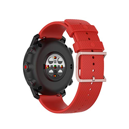 Yikamosi Compatible con Polar Grit X Watch Correa,22mm liberación rápida Silicona Suave Oro Rosa Cierre de Acero Inoxidable Correas de Repuesto para Polar Grit X/Vantage M/Vantage M2,Rojo+Naranja