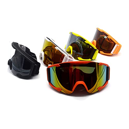 YINYAN Evomosa Motocross Vintage Casco Gafas Gafas Gafas Motocicleta Dirt Bike Racing Google For Harley Open Half Casco Skiing (Color : Orange)