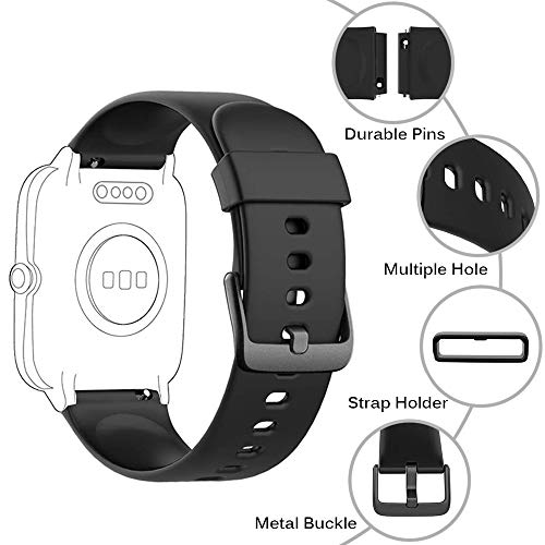 Yishark Pulseras de Repuesto para Fitness Tracker Correa ID205 ID205L ID205S ID205U Correa Repuesto de Reloj Deportivo Inteligente Pulseras Actividad Contador Pasos Calorías Podometro (Negro + Gris)