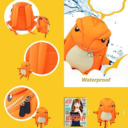 yisibo Mochilas para Niños Kindergarten Preescolar para Niños Pequeños/Niñas Mochila 3D Bolsa De Animales Mochilas para Niños Linda Mochila De Guardería, 2-6 Años(Dragón-Naranja)