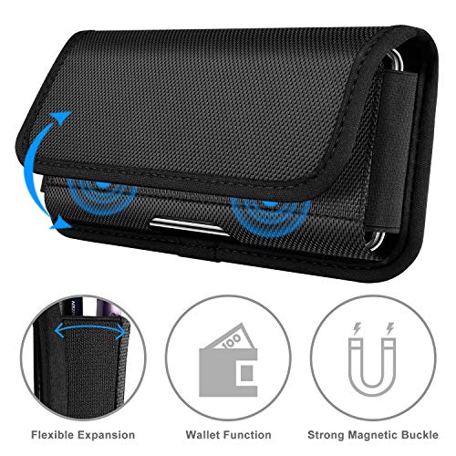 ykooe Funda Cinturón Horizontal para Xiaomi, Nylon Bolsa con Clip para Xiaomi Redmi Note 8 Pro, Xiaomi Redmi 9/Note 9s/Note 9 Pro (XL)