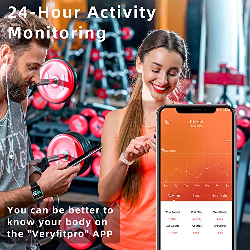 YONMIG Reloj Inteligente Mujer y Hombre, Smartwatch Impermeable IP68 Pulsera Actividad Deportivo con Monitor de Sueño, Pulsómetro, Pantalla Táctil Completa Reloj Fitness para Android y iOS