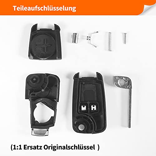 Yosemy 2 piezas Carcasa Llave Coche Llave Opel Plegable 2 Botones compatible para Holden Mokka Opel Insignia Astra Zafira Vauxhall