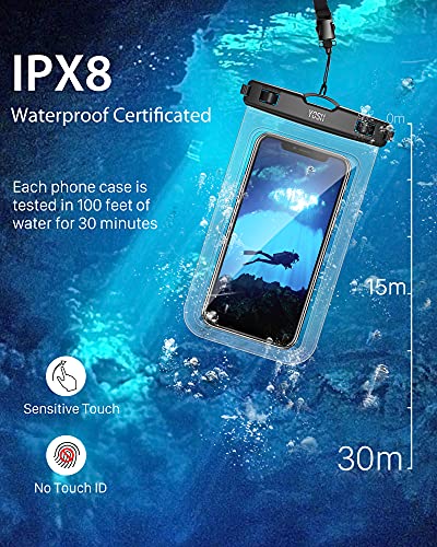YOSH Funda Impermeable Móvil IPX8 Universal 2 Unidades, Bolsa para Móvil Estanca a Prueba de Agua para iPhone 12 Pro MAX 11 XR X 8 7 Galaxy Note 20 S20 Xiaomi Poco X3 Huawei Mate40 Pro hasta 7''
