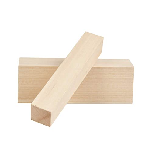 YOTINO 10 Piezas Bloques de Madera para tallar y Hacer Manualidades,Talla de Madera de Tilo Natural Bloques de Madera sin Acabado para Artesanía de Arte DIY - 2 (15X5X5cm) y 8 (15X2.5X2.5) cm