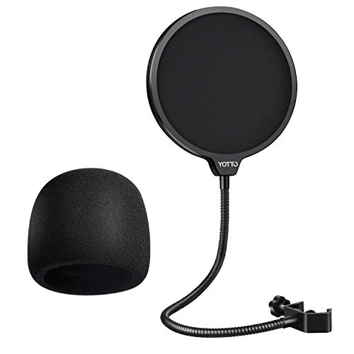 YOTTO Pantallas antiviento y filtros anti-pop Pop Filter para micrófonos, Espuma Paraviento Micrófono Parabrisas para Blue Yeti, Yeti Pro Condenser Micrófono