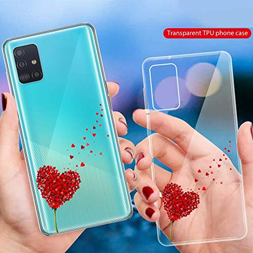 Young & Ming Funda para Samsung Galaxy A71 4G [No para 5G], (3 Pack) Transparente TPU Silicona Carcasa Delgado Antigolpes Resistente, Amor