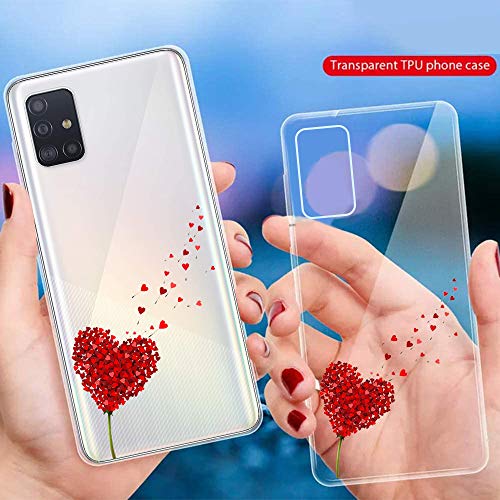 Young & Ming Funda para Samsung Galaxy A71 4G [No para 5G], (3 Pack) Transparente TPU Silicona Carcasa Delgado Antigolpes Resistente, Amor