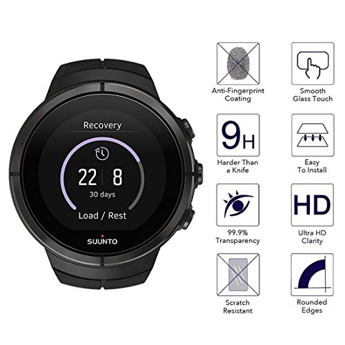 Youniker Lot de 3 Suunto Spartan Ultra Protection écran en verre trempé, Suunto Spartan protection d'écran ultra Foils Verre Dureté 9H 0,3 mm fin, anti-rayure, anti-traces de doigts, sans bulles