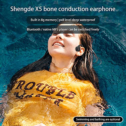 YOUYO Auriculares de conducción ósea, Aftershock auriculares inalámbricos, efecto de sonido privado de conducción ósea, conectar auriculares o jugar solo, Bluetooth 5.0 bajo consumo de energía