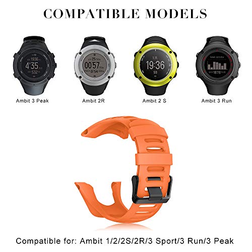 YPSNH Compatible para Correa Suunto Ambit 3 Correa de Transpirable de Repuesto de Goma Suave Pulseras para Suunto Ambit 1/2/2S/2R/3 Sport/3 Run/3 Peak