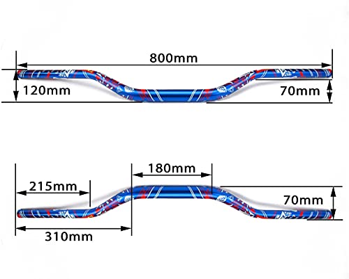 YSMOTO Manillar Universal de 28 mm para Motocicleta, Manillar + Almohadilla + Agarres para Moto de Motocross Azul