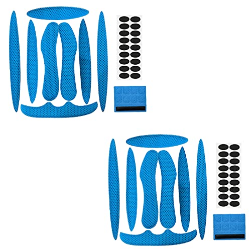 YXHZVON Kit de Espuma para Acolchado de Casco, 2 Juegos de Almohadillas de Espuma para Casco con Almohadillas de Velcro, Accesorios para Cascos de Ciclismo para Bicicleta y Motocicleta (Azul)