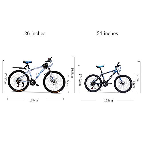 YXWJ Variable nueva bicicleta de la aleación de bicicletas de montaña 30-21 Velocidad doble freno de disco de 26 pulgadas 24 pulgadas masculino y estudiante de velocidad bicicleta de carretera Métodos