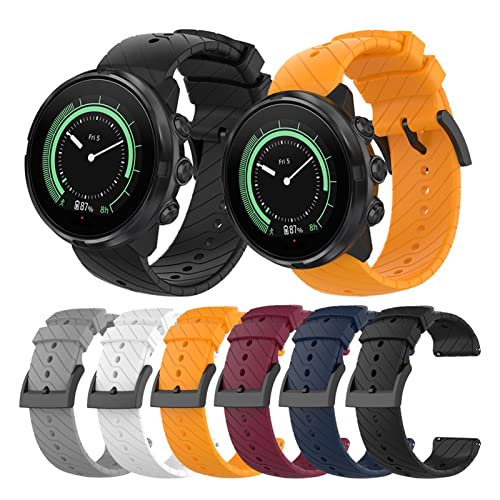 YYAN Ajuste de la Correa de la Banda de Silicona Suave de 24 mm for la muñeca Deportiva de Suunto Spartan Hora Mujeres Hombres Relojes Brazalete Apta for suunto 9/9 Baro / D5 (Band Color : White)