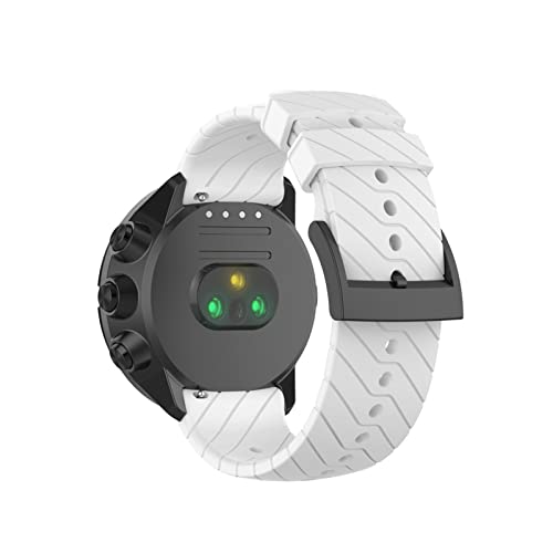 YYAN Ajuste de la Correa de la Banda de Silicona Suave de 24 mm for la muñeca Deportiva de Suunto Spartan Hora Mujeres Hombres Relojes Brazalete Apta for suunto 9/9 Baro / D5 (Band Color : White)