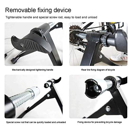 YYDE Entrenador de Bicicleta Turbo Fluido para Interiores, Rodillo Bicicleta, Entrenador de Bicicleta de Resistencia, Entrenamiento para Montar en casa en Interiores(28-29 Pulgadas),Negro