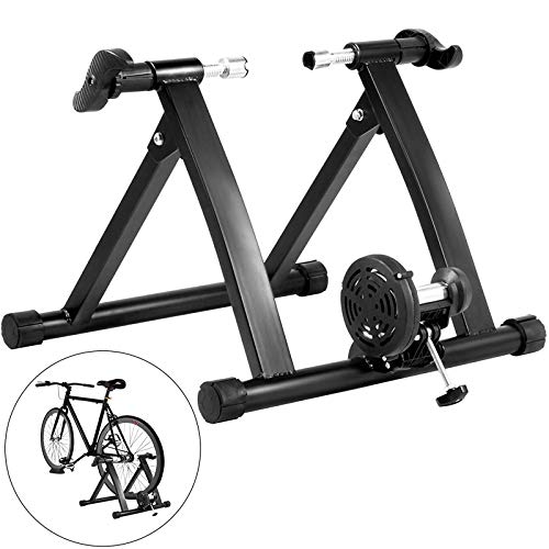 YYDE Entrenador de Bicicleta Turbo Fluido para Interiores, Rodillo Bicicleta, Entrenador de Bicicleta de Resistencia, Entrenamiento para Montar en casa en Interiores(28-29 Pulgadas),Negro