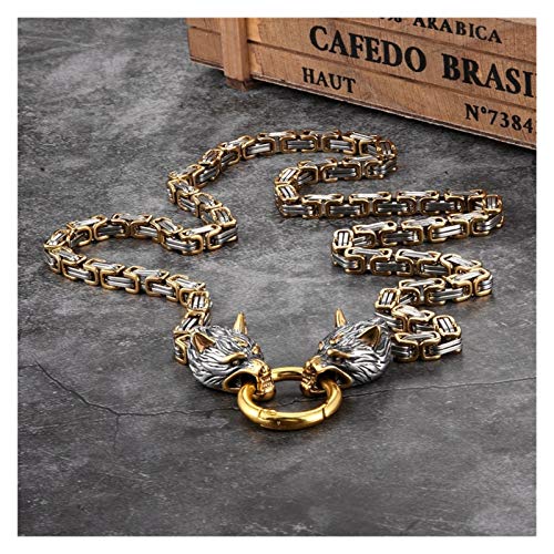 YZRDY Collares Hombres Acero Inoxidable Amuleto Martillo Colgante Ciclista Joyería Party (Length : 70cm, Metal Color : Gold Gold)