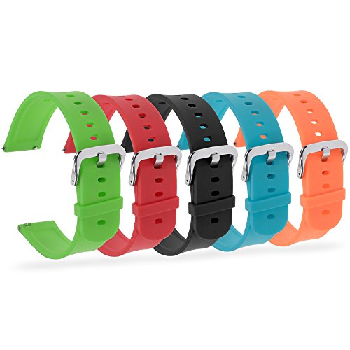 Zacro 5Pcs 20mm Reemplazo de Correa de Amazfit Bip Multicolor Impermeable Universal,Pulsera Ajustable para Xiaomi Huami Amazfit Bip bit Lite Youth Watch (Sin Tracker)