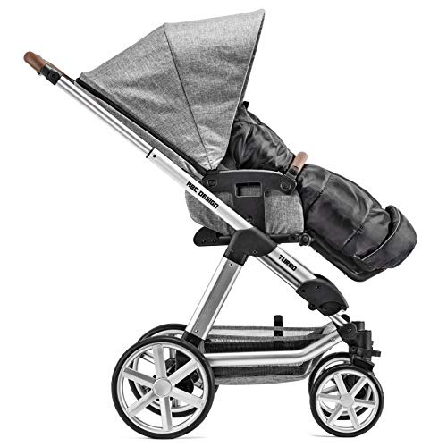 Zamboo Saco Silla Paseo Universal Invierno - Sacos de Silla de bebe con Forro Polar térmico - Sacos de abrigo para Carritos con capucha, reflectores y bolsa - Negro