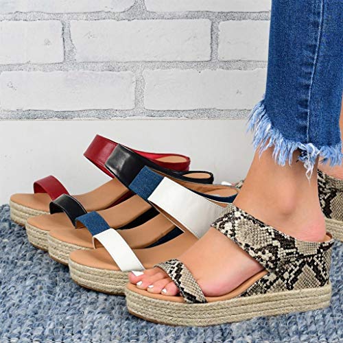 Zapatilla de Plataforma de Playa con cuña para Mujer Chanclas Mujer, Sandalias Moda para Mujer,2021 Verano Sandalias Casual Ocio de Ancho Ancho